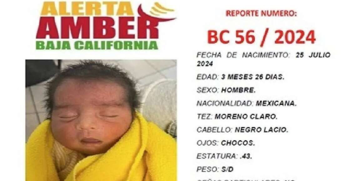 Un mejor de 3 meses desaparece en Baja California; acusan a una pareja de robárselo