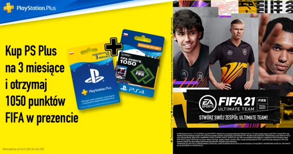 Teraz PS Plus na 3 miesiące z punktami FIFA w prezencie