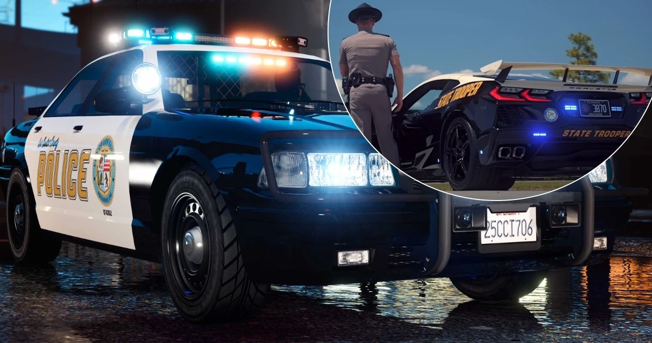 Policja reklamuje nowy radiowóz w stylu GTA 6