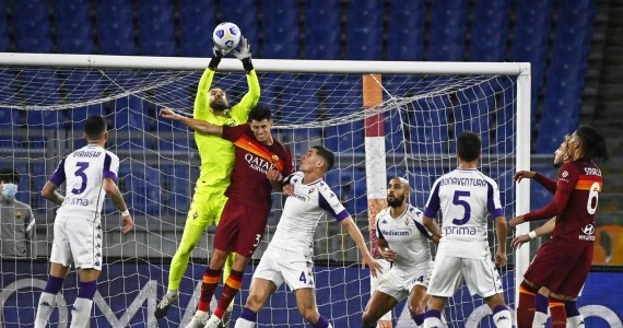 AS Roma - Fiorentina 2-0 w 6. kolejce Serie A. Cały mecz Bartłomieja Drągowskiego