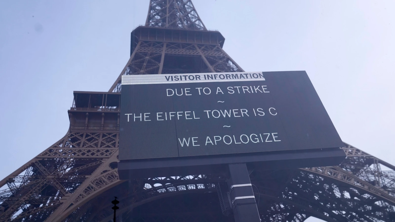 Eiffel Tower closes amid strikes held across France against austerity
