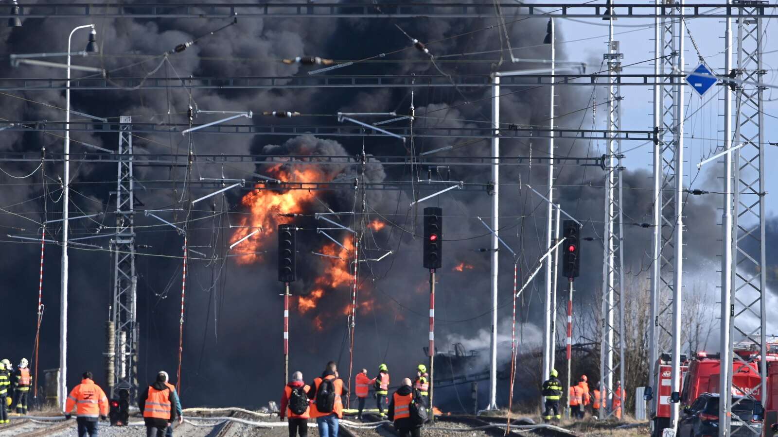 Freight train derails in Czech Republic, causing major chemical fire