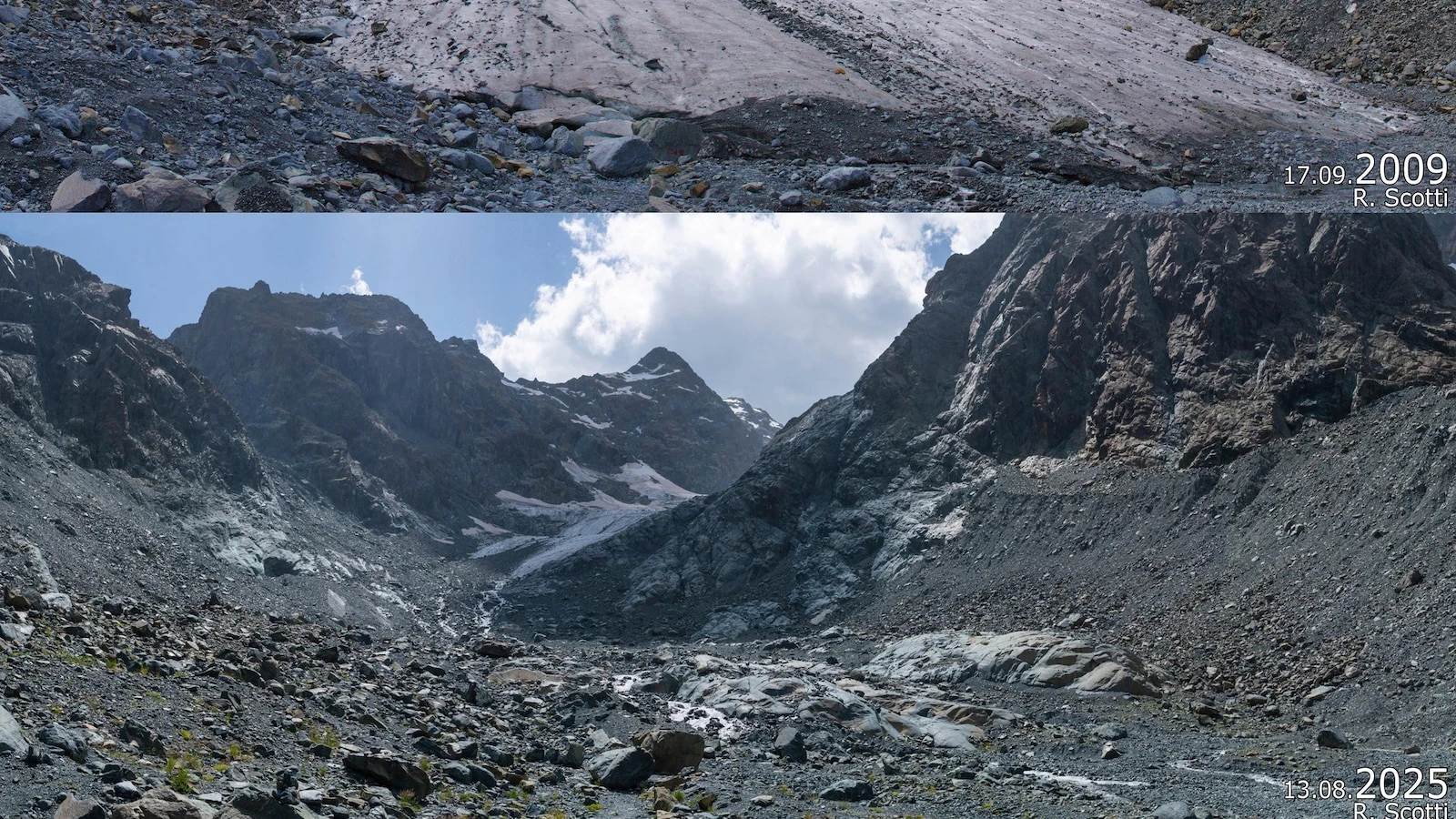 Italy's Ventina glacier has melted so much geologists now can only monitor it remotely