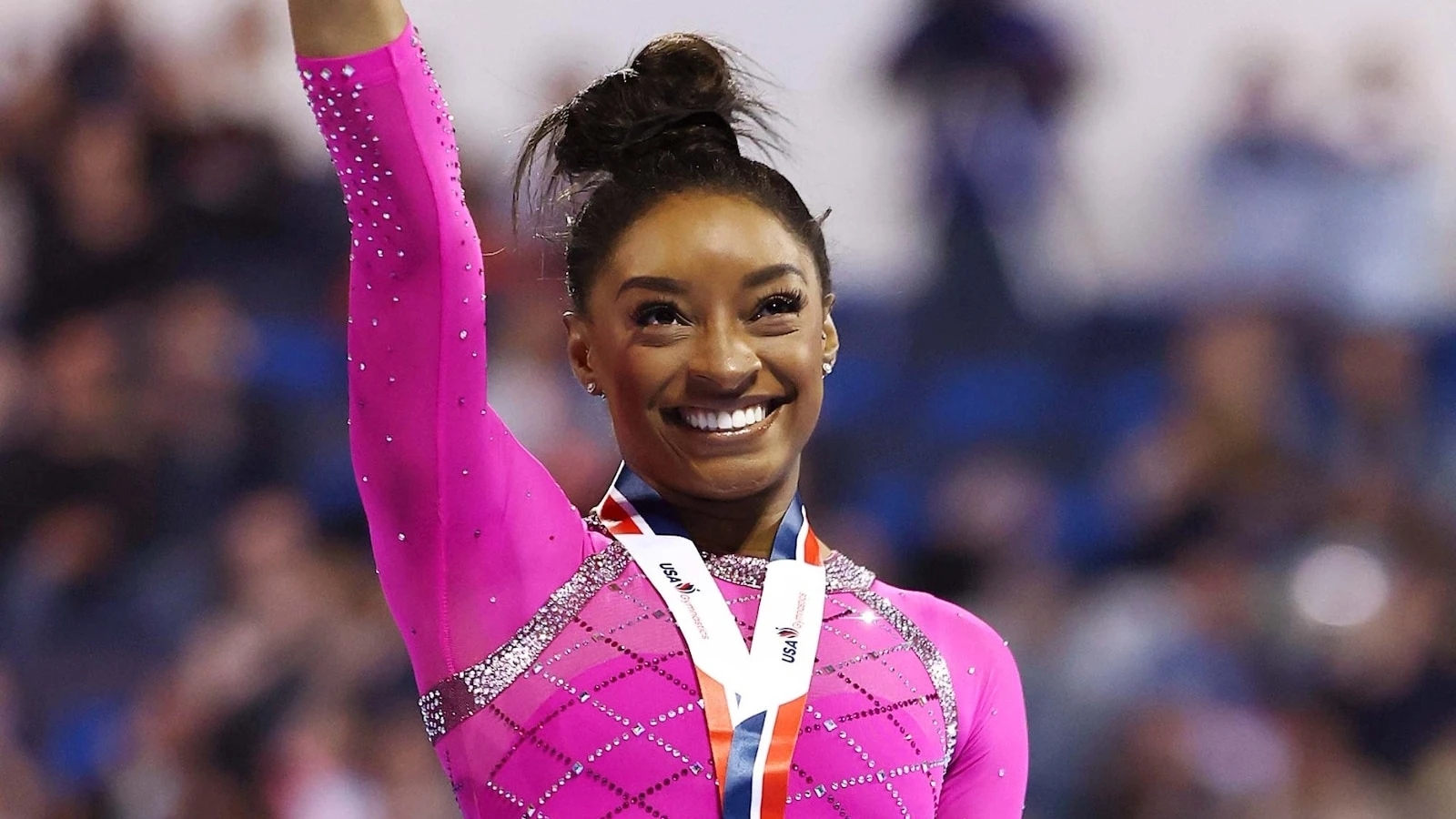 Tim Nwachukwu/Getty ImagesSimone Biles wins Core Hydration Classic with top score ahead of 2024 Paris OlympicsThe athlete also competed against Suni Lee and Gabby Douglas at the event. 5/19/2024 04:14:22 EDT