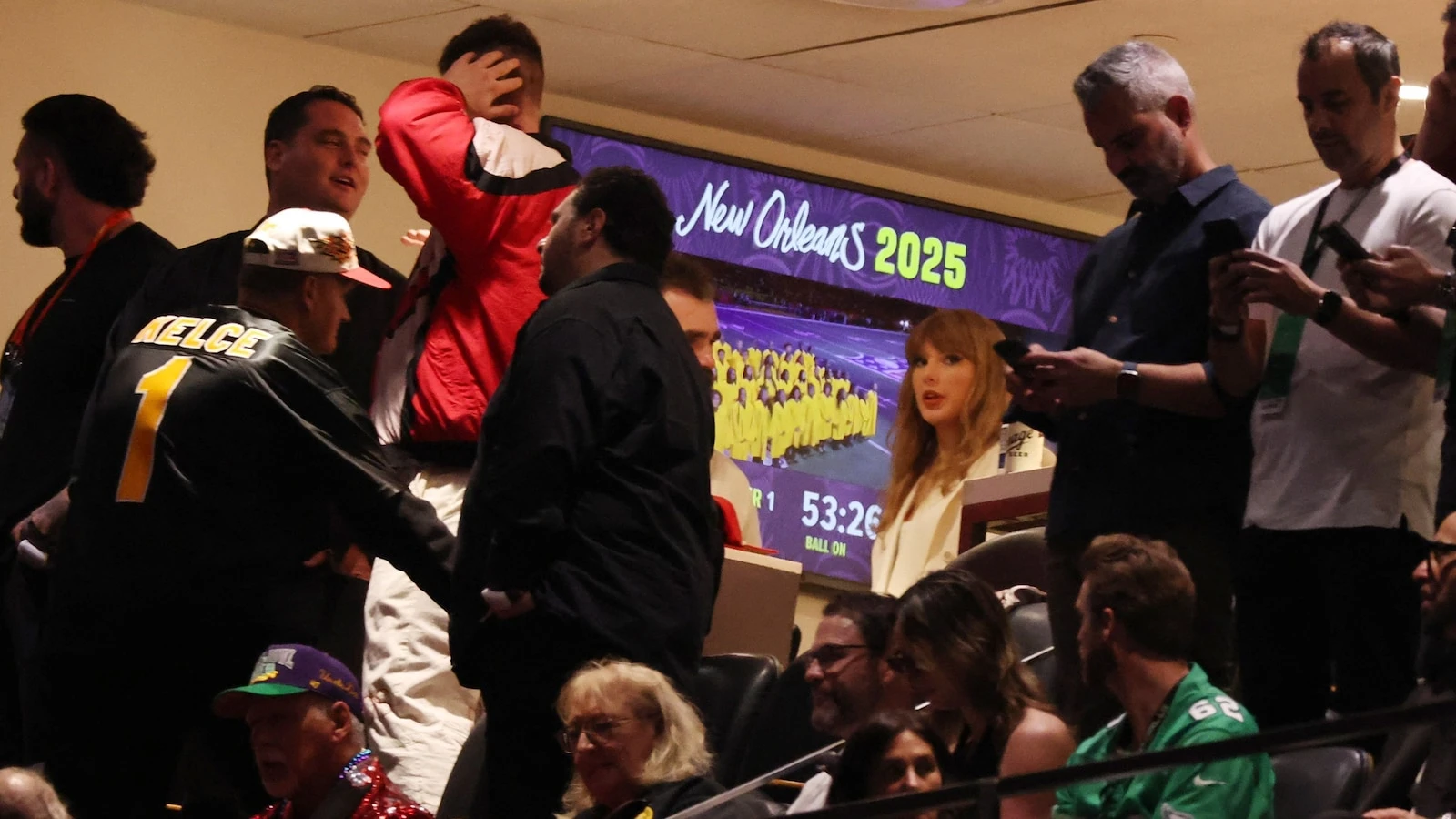 Stephen Lew/USA TODAY Sports via ReutersTaylor Swift cheers on Travis Kelce at 2025 Super BowlSwift was also by Kelce's side when the Chiefs won the Super Bowl in 2024.20 minutes ago