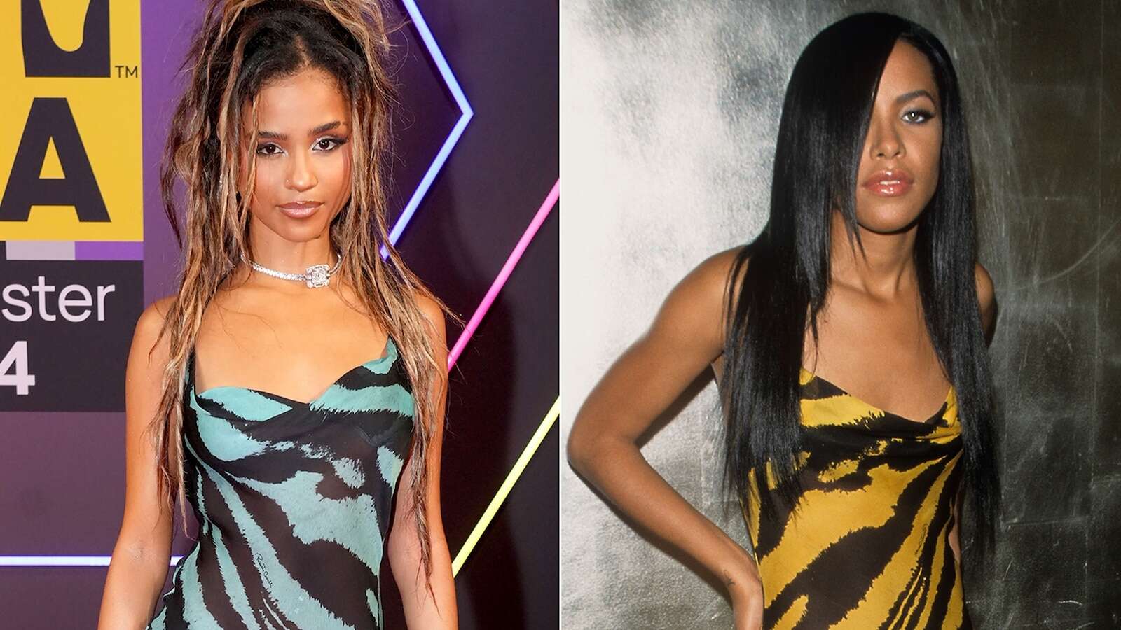 Tyla channels Aaliyah in Roberto Cavalli dress for 2024 MTV EMAsAaliyah famously wore a yellow version of the gown to the 2000 MTV VMAs.11/11/2024 01:53:00 EST