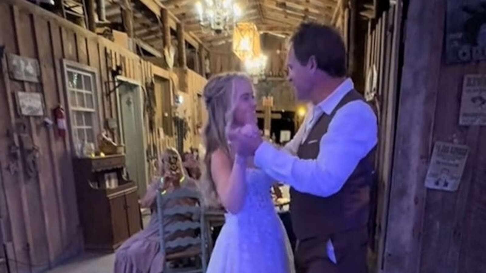 Bride and father-in-law share epic wedding dance medleyThe two danced to hits like 