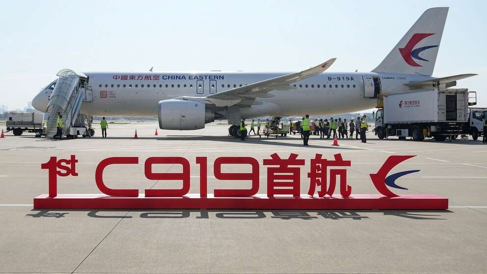 China's homegrown C919 aircraft arrives in Hong Kong in maiden flight outside the mainland