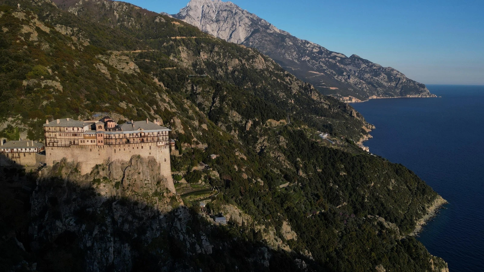 Meet the Mount Athos monks living at Simonos Petra monastery in northern Greece
