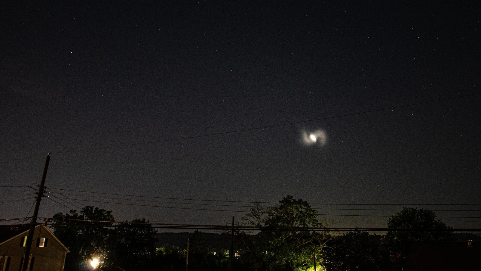 Stargazers dazzled as spirals of light appear in night sky