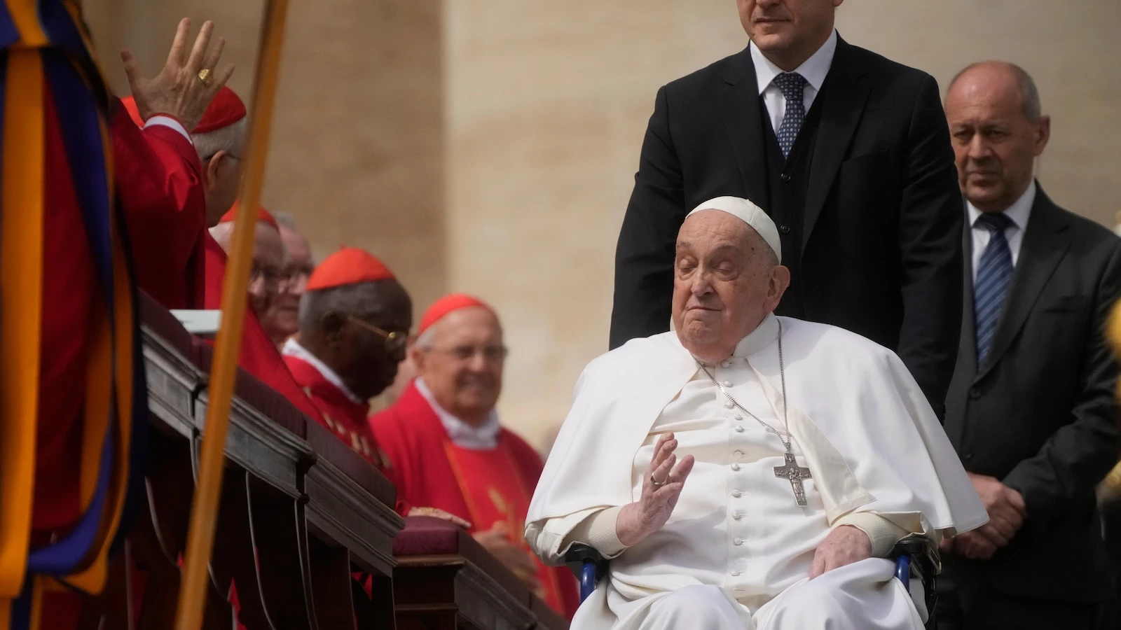 Vatican's solemn run-up to Easter opens with recovering Pope Francis improving but on the sidelines