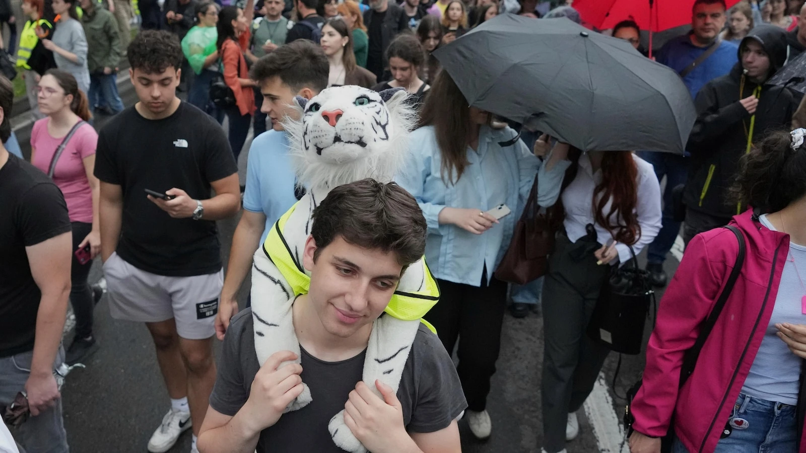 Thousands brave heavy rain to protest Serbia's crackdown on universities