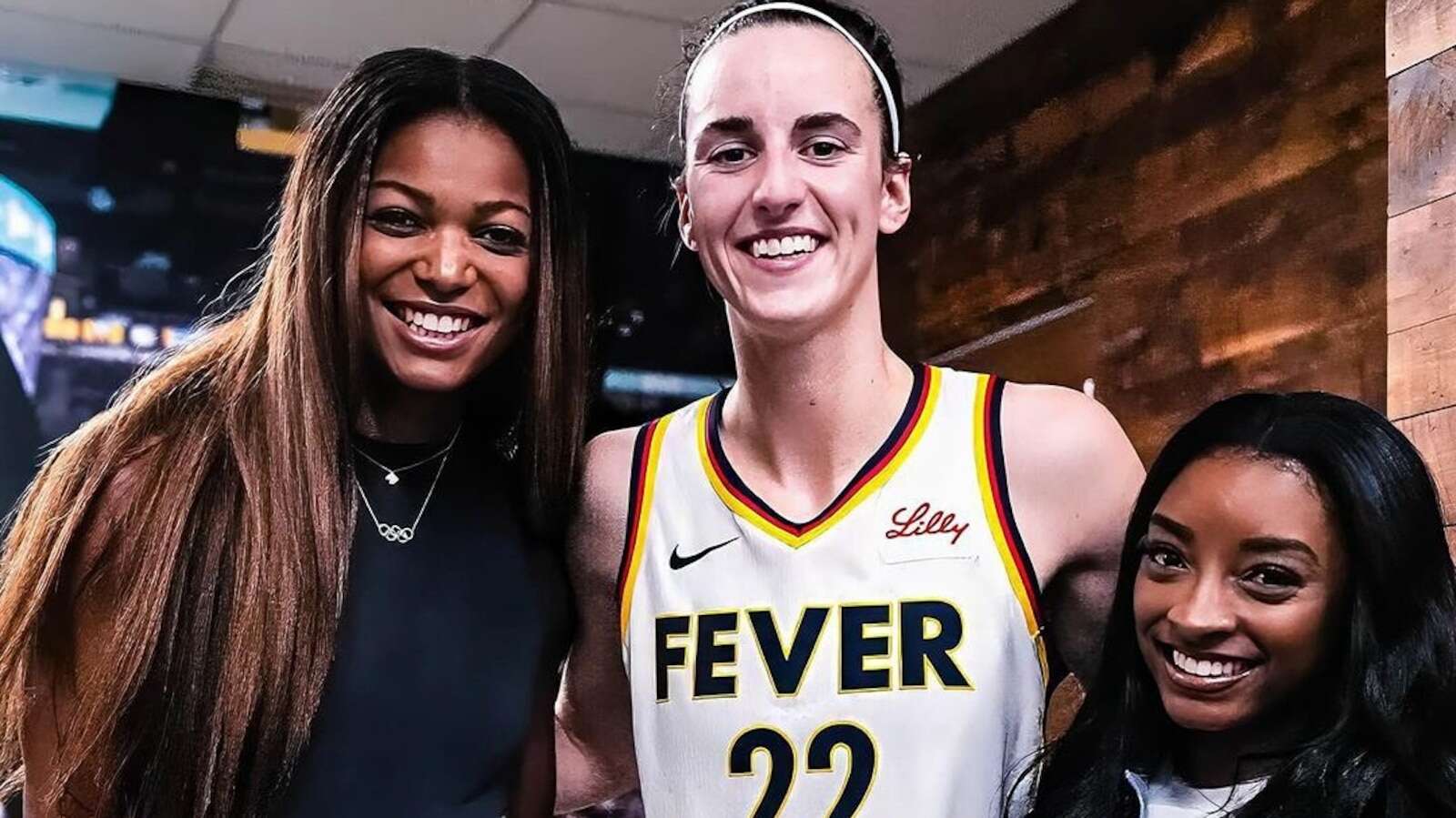 indianafever/InstagramSimone Biles, Caitlin Clark and Gabby Thomas pose together in epic meeting Biles and Thomas watched Clark play at an Indiana Fevers game.8/29/2024 11:44:45 EDT