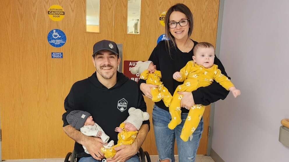 'Miracle' triplets come home from NICU, joining 4-month-old big sisterZac and Brittney Wolfe welcomed triplets just after adopting a baby girl.12/7/2023 04:06:32 EST