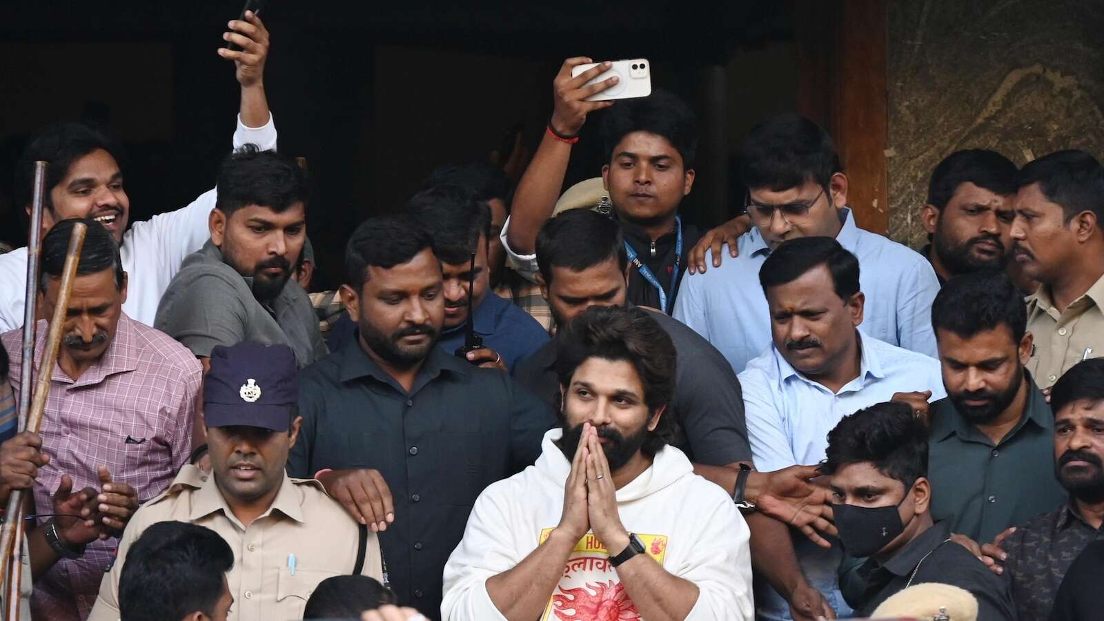 Popular actor in southern India is freed on bail after spending a night in jail in a stampede case