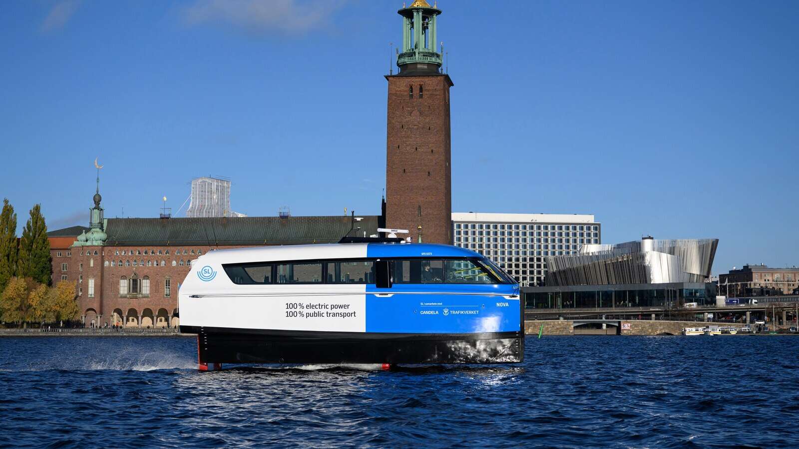 A new electric hydrofoil ferry in Stockholm offers cleaner journeys between its 14 islands