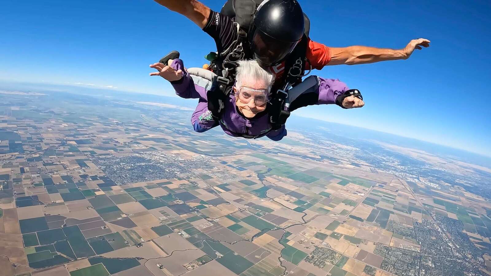 Woman celebrates 90th birthday by going skydivingThe nonagenarian joked that she is a 