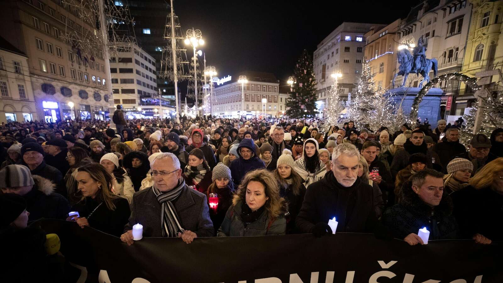 Hundreds march in Croatia for safer schools after a student is killed in a knife attack