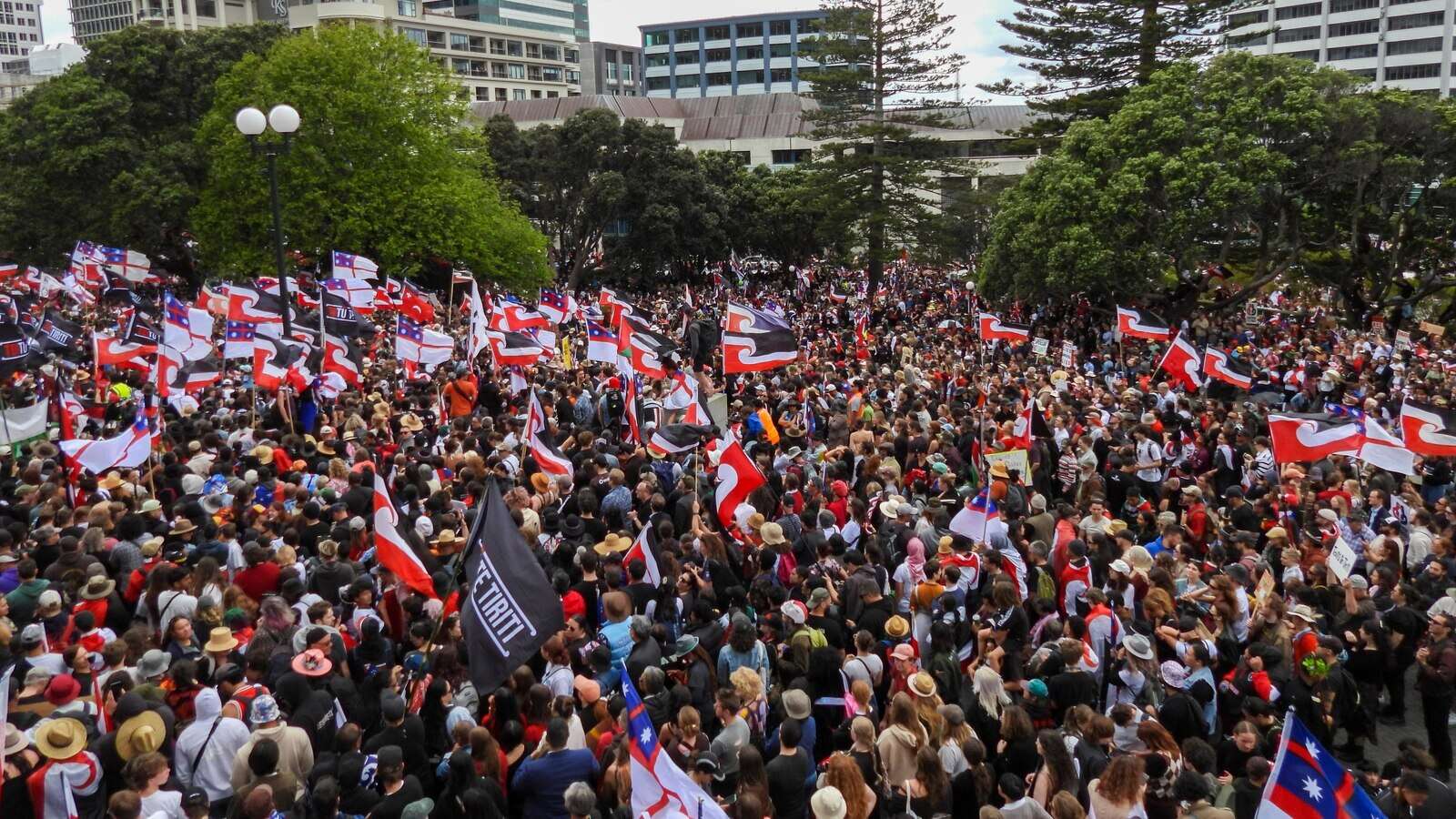 35,000 crowd New Zealand's Parliament grounds in support of Māori rights