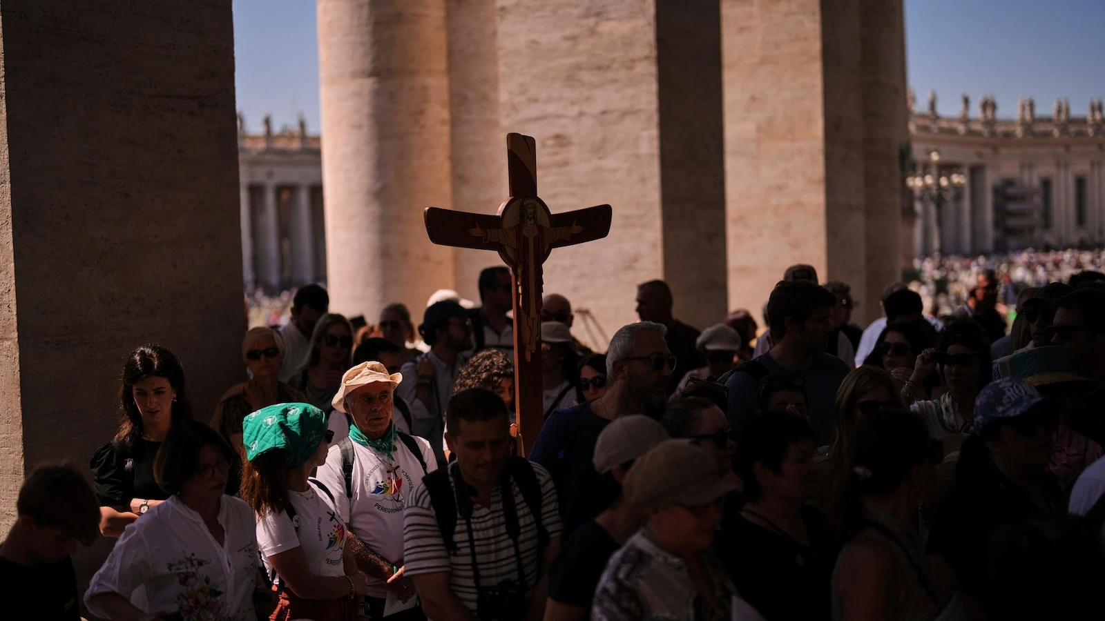 Workers install Sistine Chapel stove where ballots are burned during papal conclave