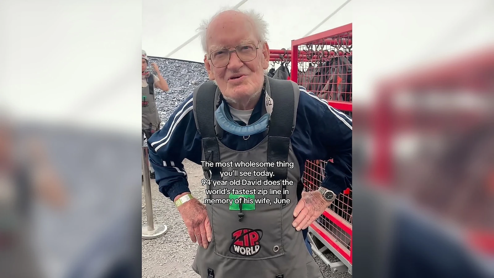 94-year-old goes viral for zip lining in honor of late wifeDavid Aris also raised money for the hospice that cared for his late wife.8/19/2024 11:55:45 EDT