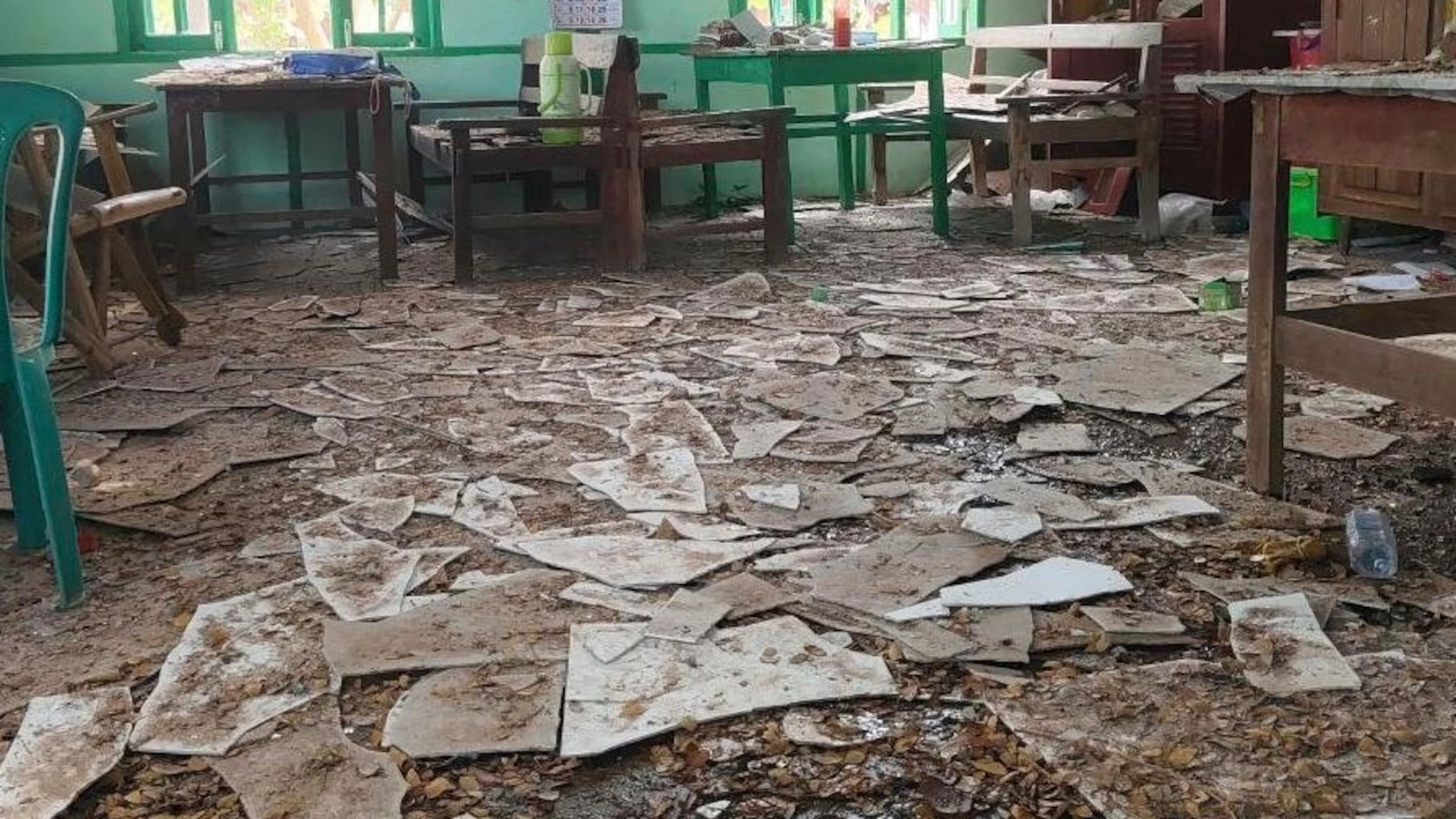 An airstrike in central Myanmar kills up to 22 people at a bombed school, reports say