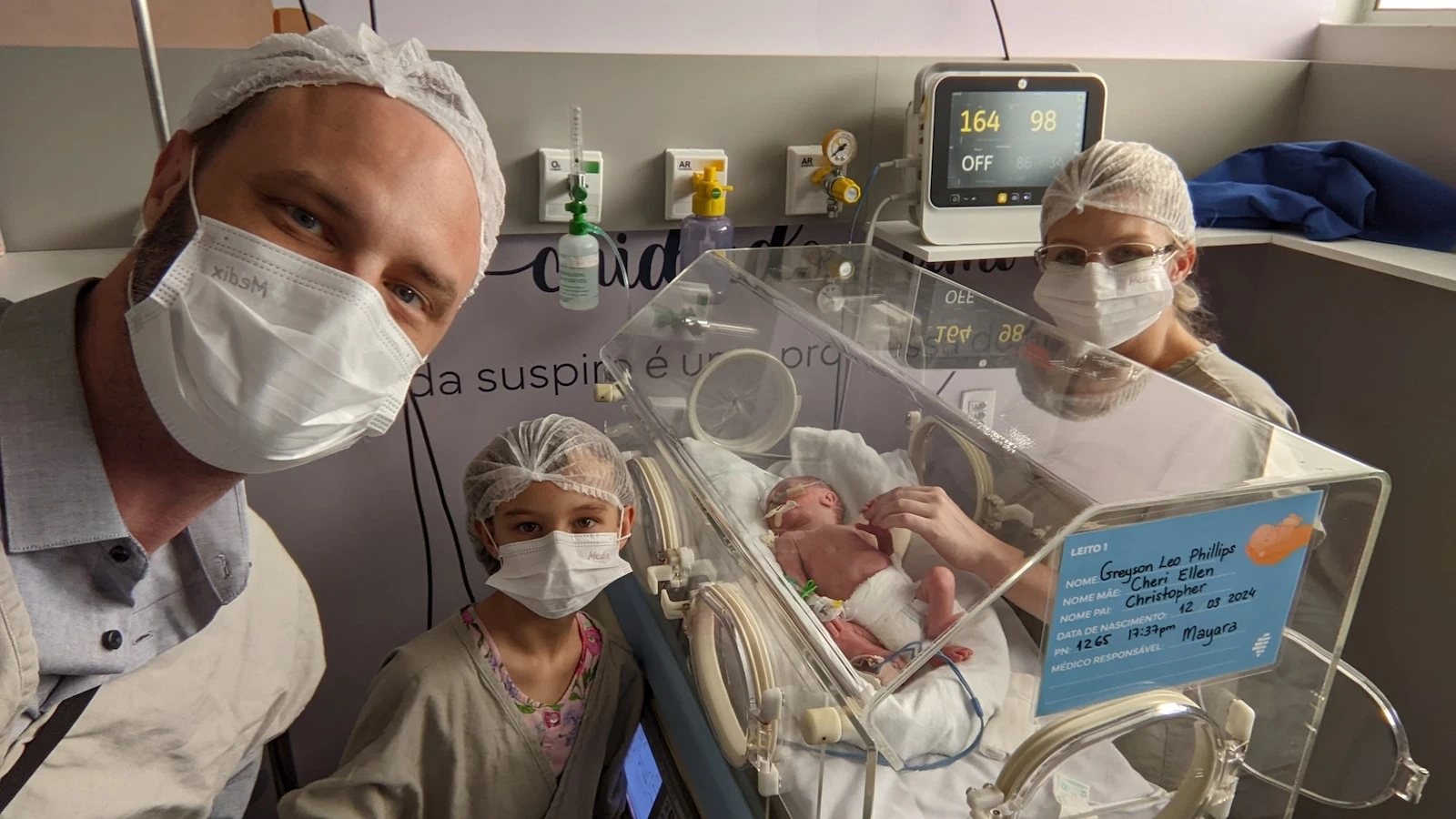 US couple's trip to Brazil turns into 4-month stay after wife gives birth earlyChris and Cheri Phillips' son Greyson was born around three months early.6/10/2024 04:07:17 EDT