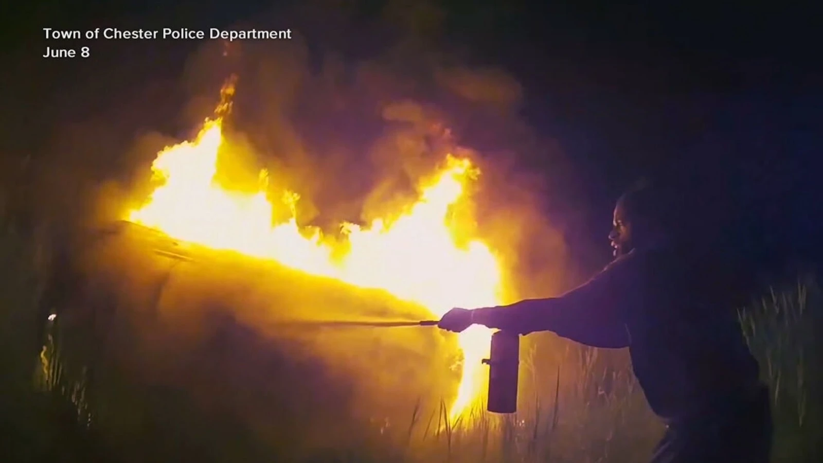 Woman reunites with hero bystander who rescued her from burning car