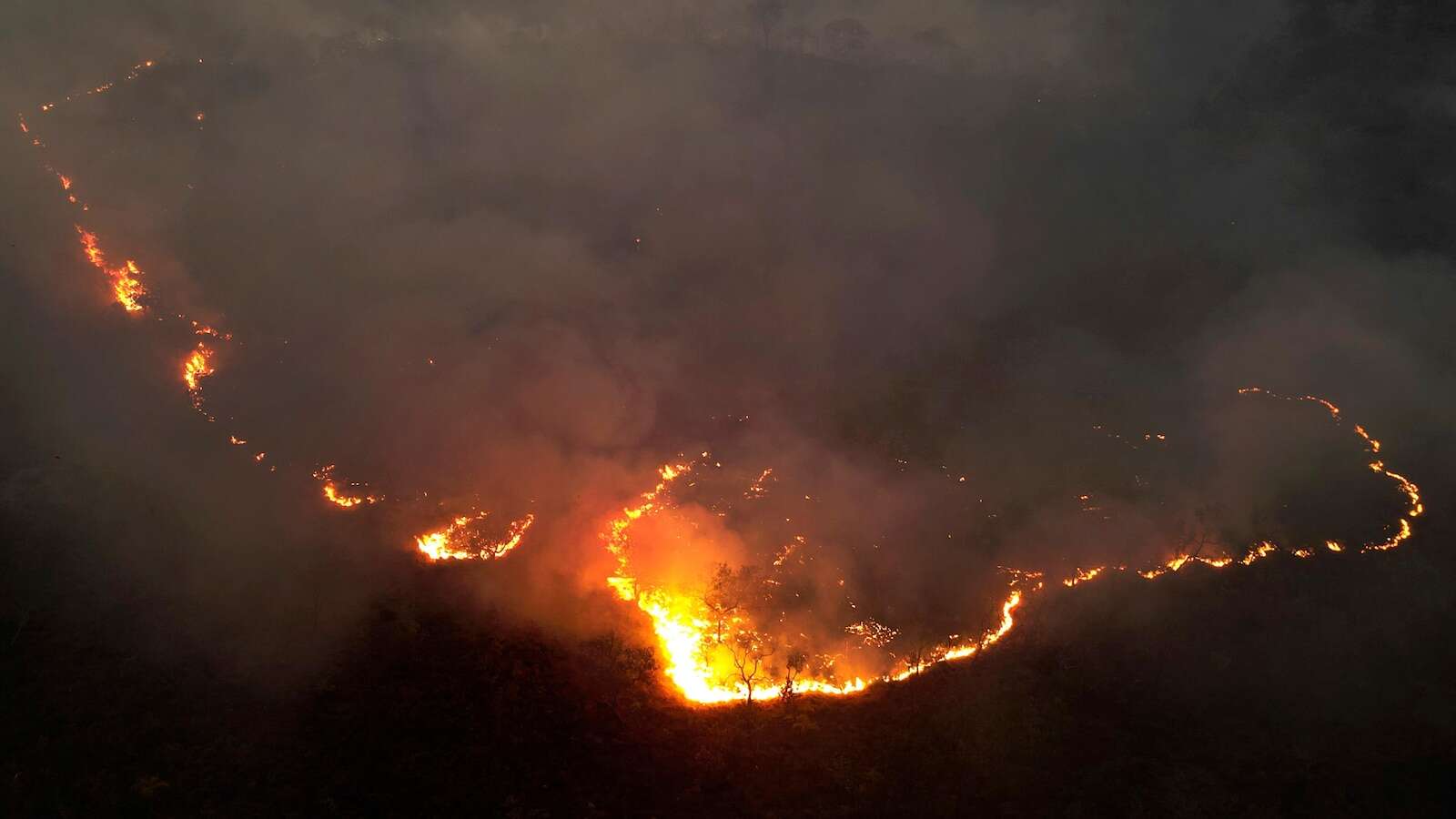 During Brazil's worst drought, wildfires rage and the Amazon River falls to a record low