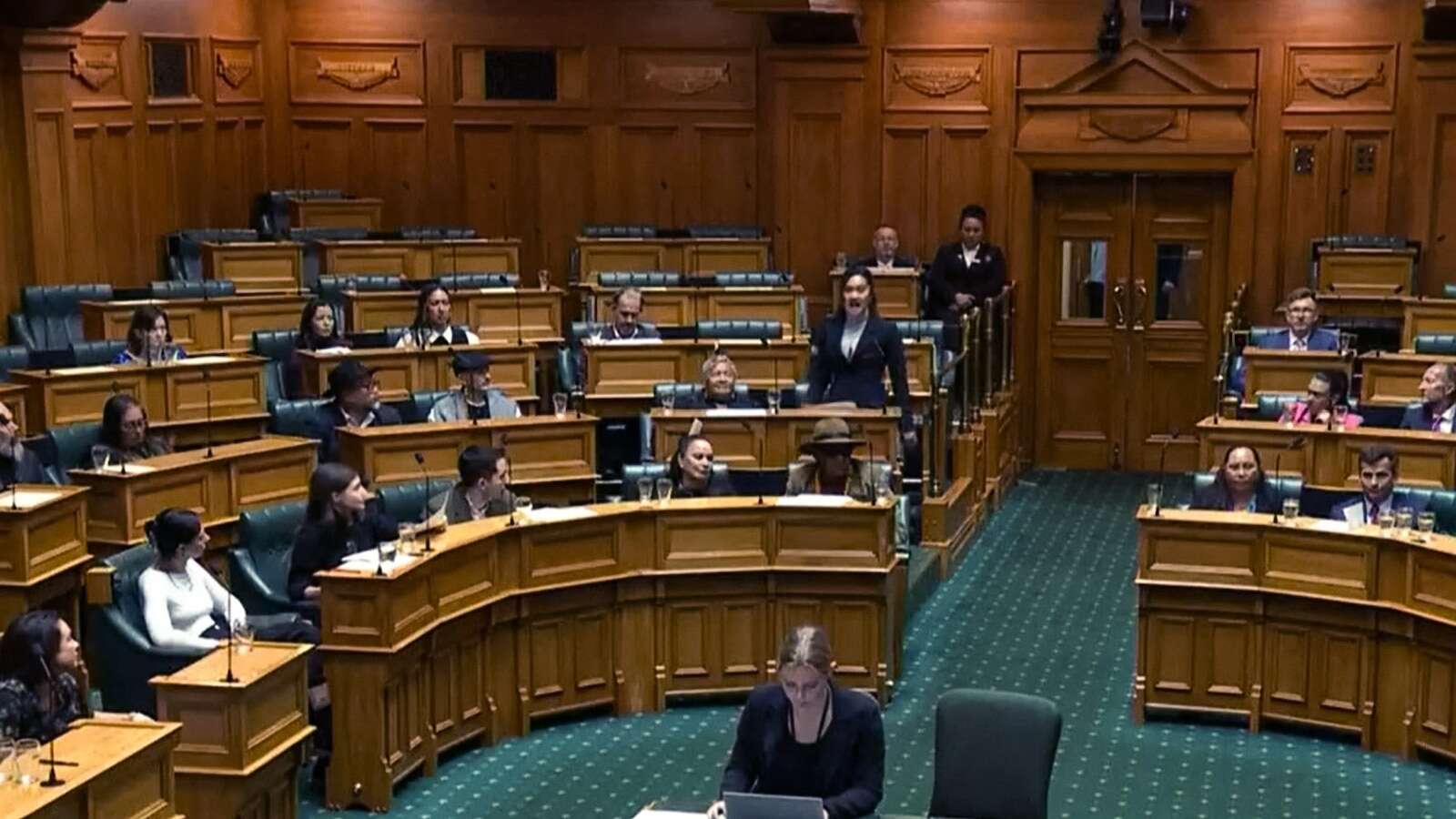 Māori lawmakers interrupt vote on controversial New Zealand bill with HakaThousands of people marched toward Wellington on Monday to protest the bill.11/15/2024 12:51:38 EST