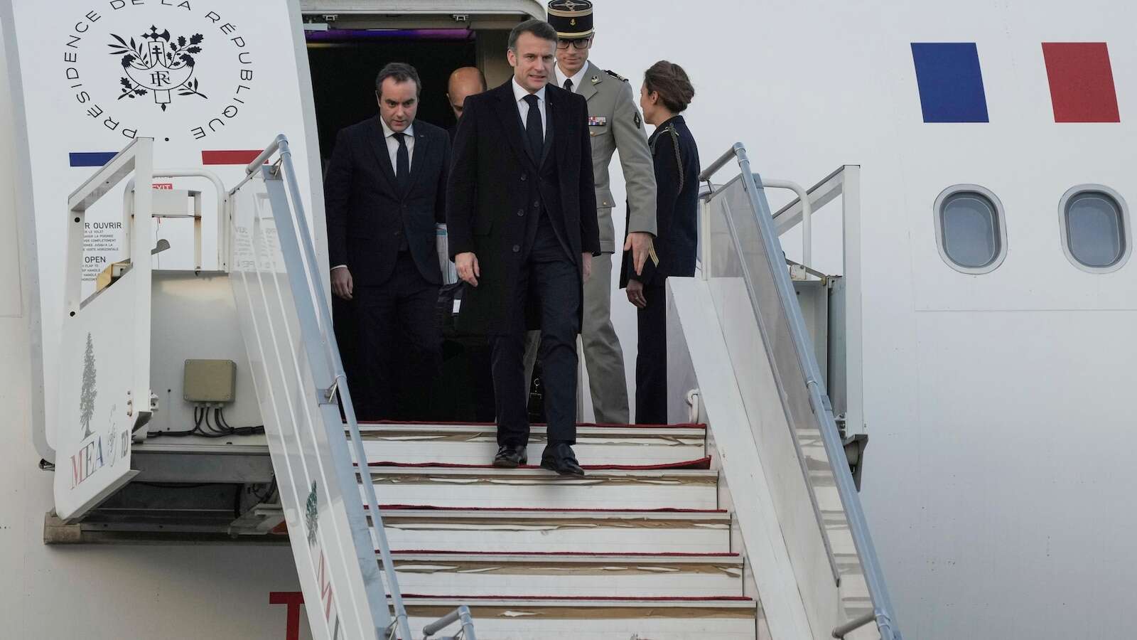 French president in Lebanon to meet the country's new leaders and discuss ceasefire with Israel