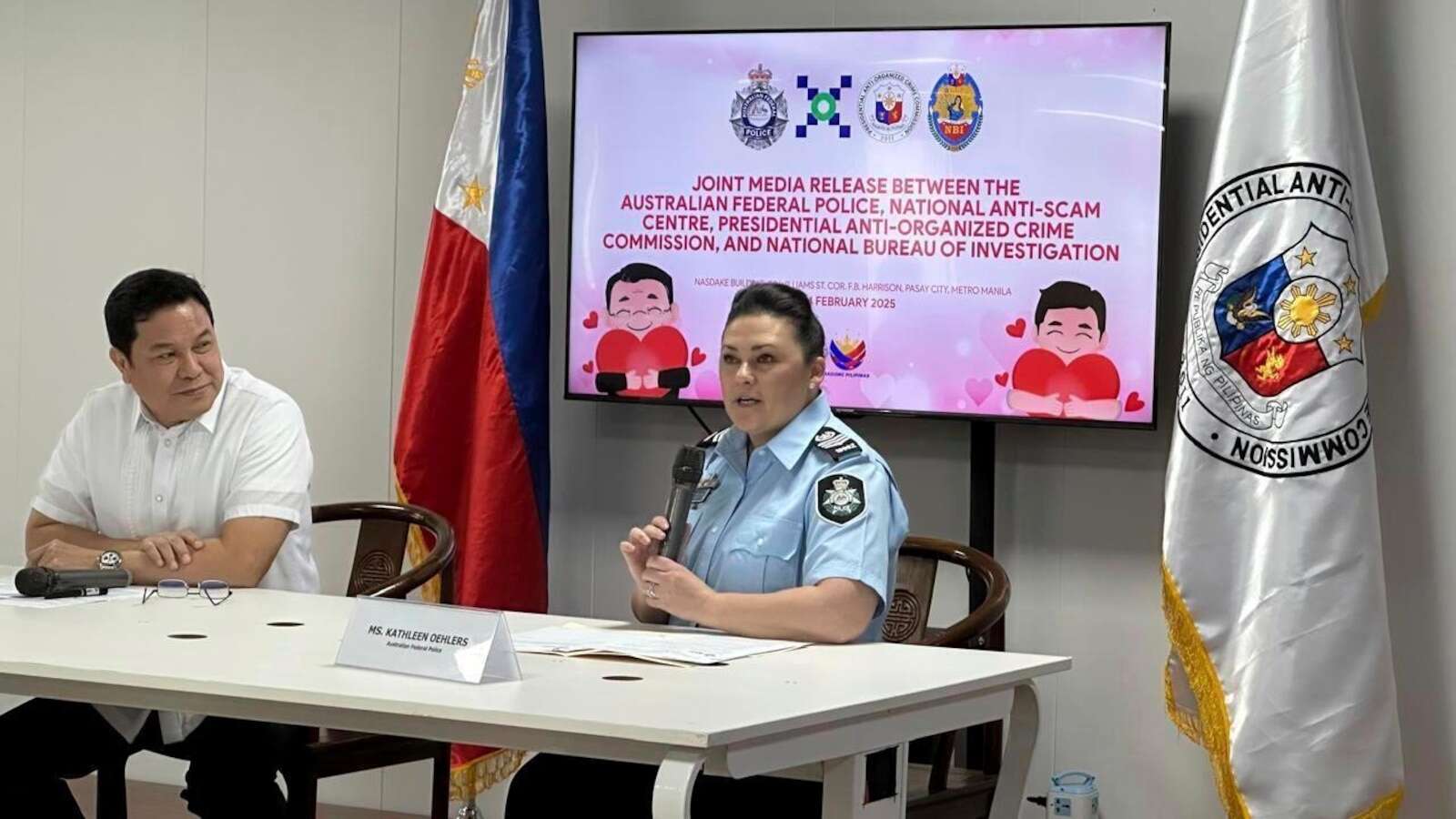 Australian and Philippine police help would-be victims avoid online love scams on Valentine's Day