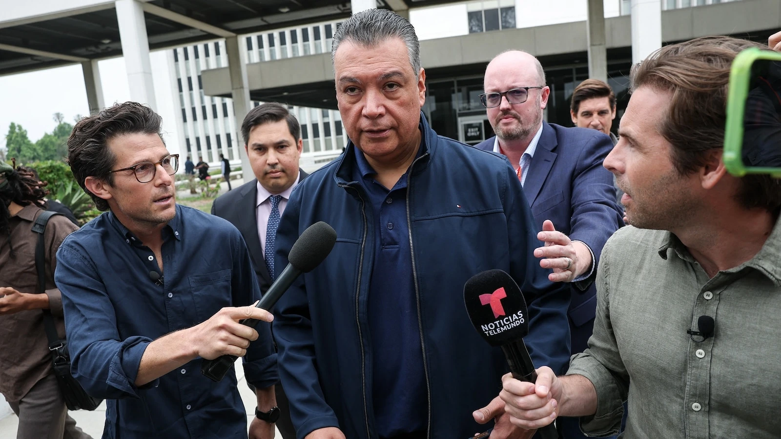 Padilla pushes back against Noem's claim he barged into news conference