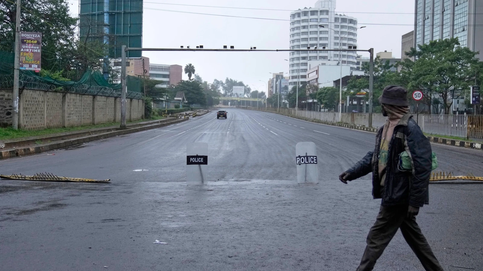 Police block roads and businesses close ahead of planned protests in Kenya
