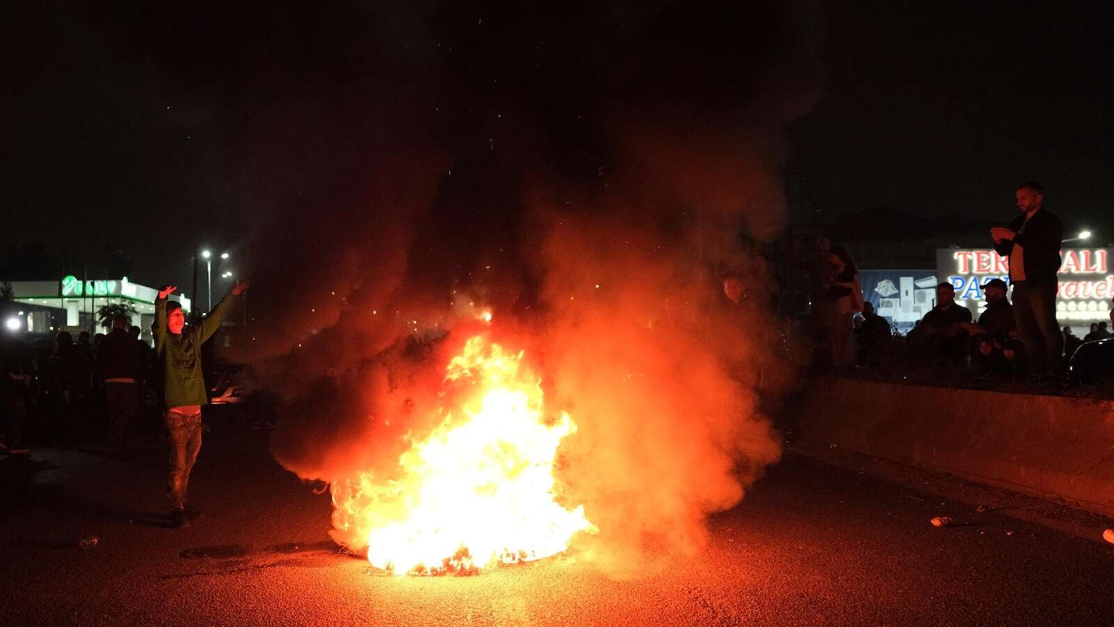 Albania's opposition blocks roads in a protest to demand a caretaker Cabinet