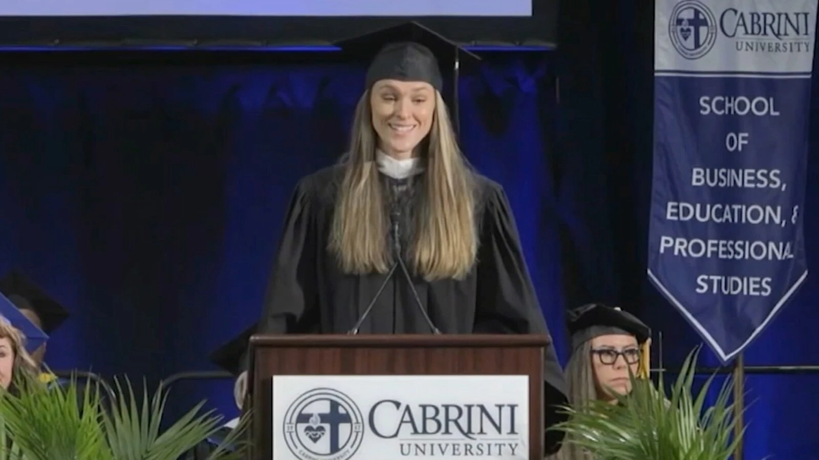Kylie Kelce delivers final undergraduate commencement speech at alma materCabrini University, Kelce's alma mater, is closing.5/20/2024 03:20:00 EDT