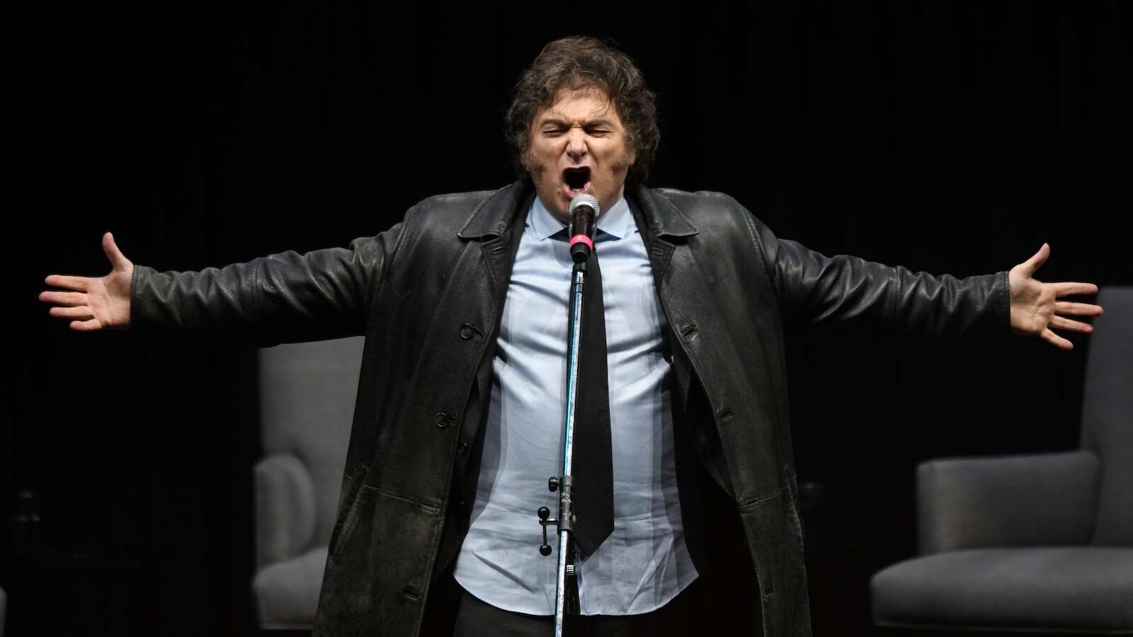 Javier Milei, the hard rocker in Argentina's highest office, turns his book talk into wild show