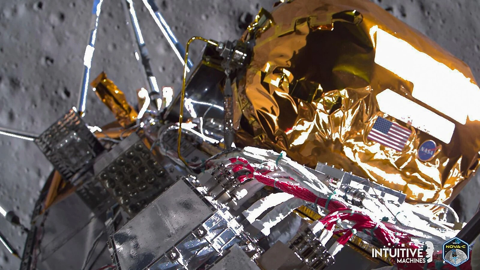 Toppled moon lander sends back more images, with only hours left until it dies
