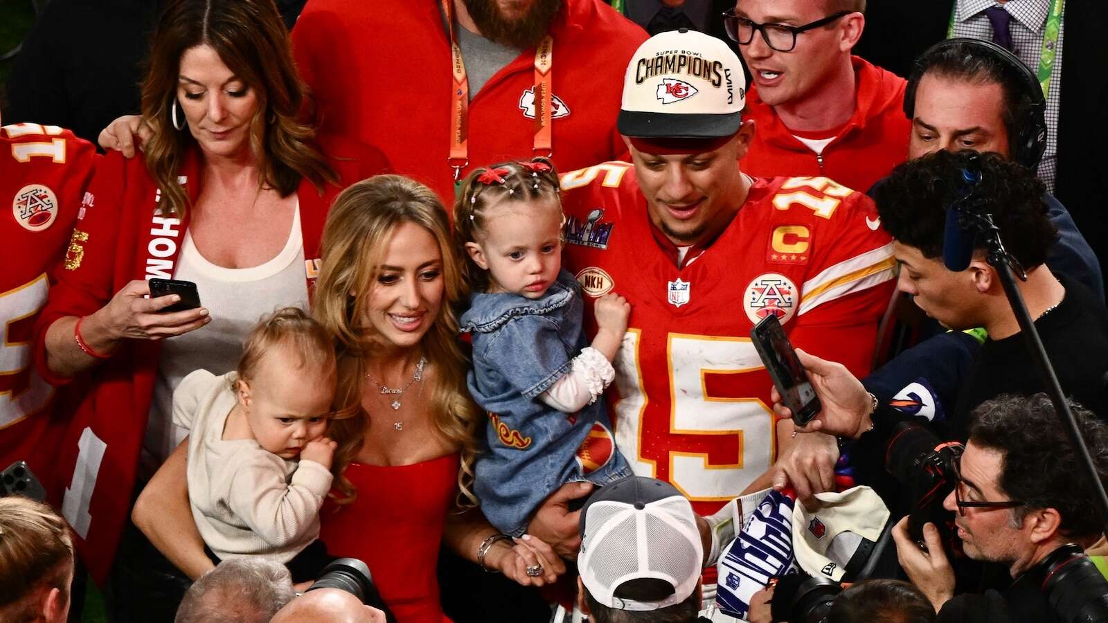 Brittany Mahomes enjoys a fun fall day at the pumpkin patch with her kids