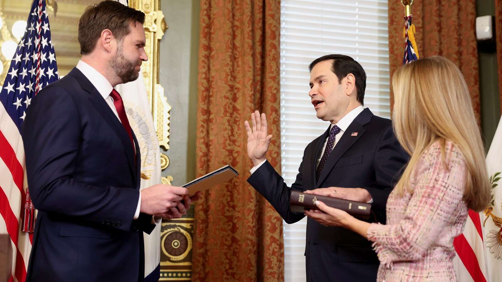 Rubio sworn in, discusses foreign conflict to make America 'safe' and 'prosperous'