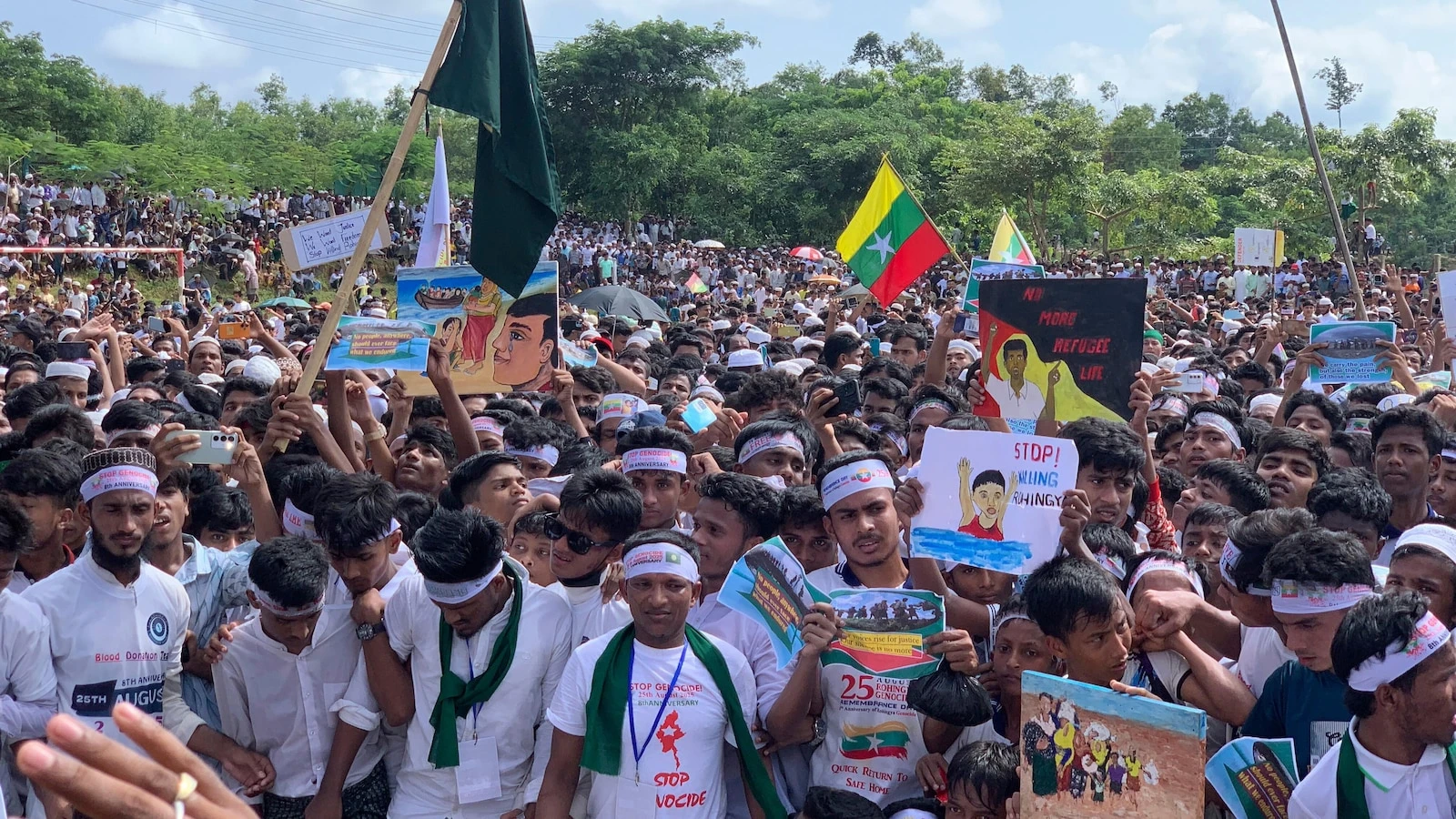 Rohingya refugees in Bangladesh mark anniversary of Myanmar exodus as conference opens