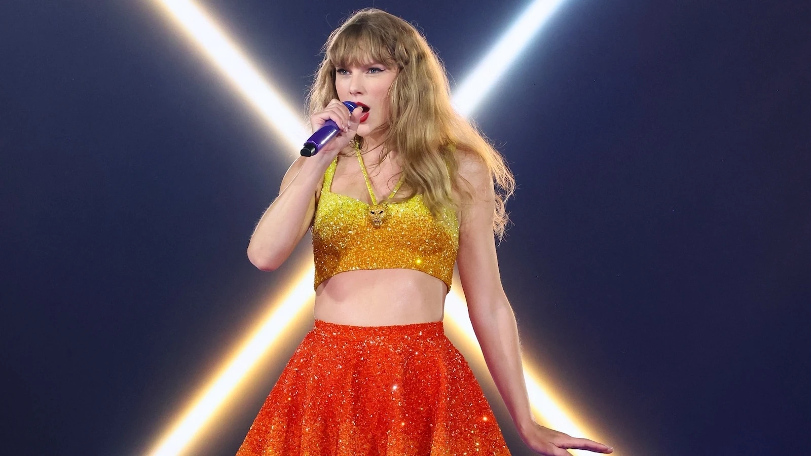 Kevin Mazur/TAS24/Getty ImagesTaylor Swift wears Kansas City Chiefs colors during European Eras tourSwift is dating Kansas City Chiefs tight end Travis Kelce. 5/13/2024 05:40:00 EDT