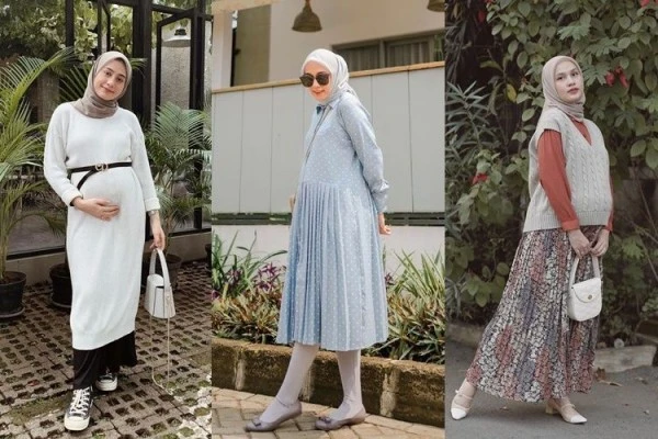 10 Ide Gaya Bumil dengan Hijab yang Nyaman dan Stylish, Geraknya Bebas