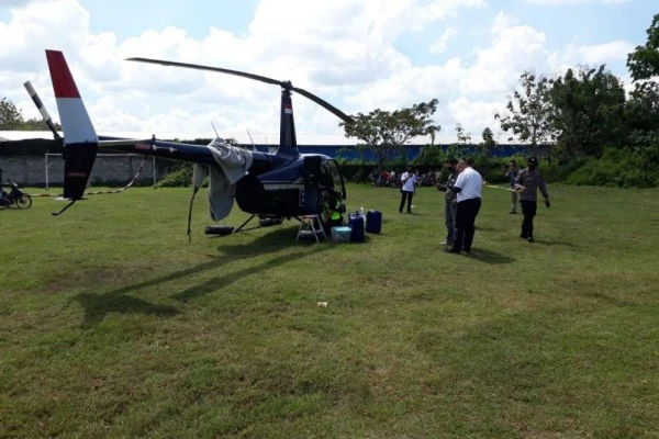[BREAKING] Heli Mendarat Darurat di Grobogan, BNPB: Tak Ada Korban