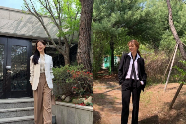 10 Adu Gaya Lee Hye Ri dan Kang Han Na yang Chic nan Fashionable 