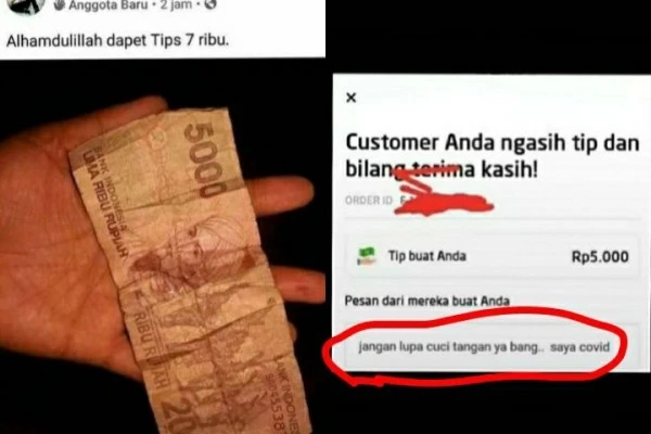 10 Foto Kocak Penumpang Ngasih Tip ke Ojol