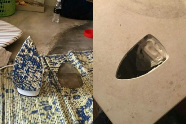 10 Potret Lucu Gara-gara Kurang Fokus Saat Menyetrika, Ngakak Abis! 