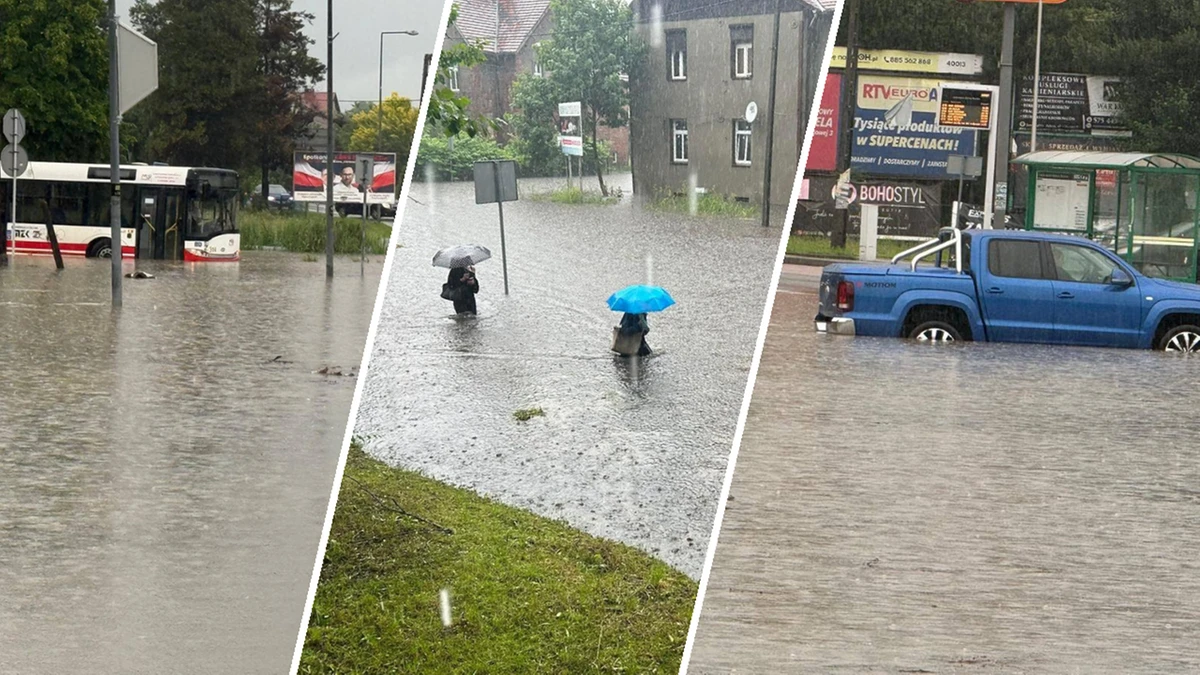Zaczęło się. Gwałtowne burze i zalane ulice na południu Polski