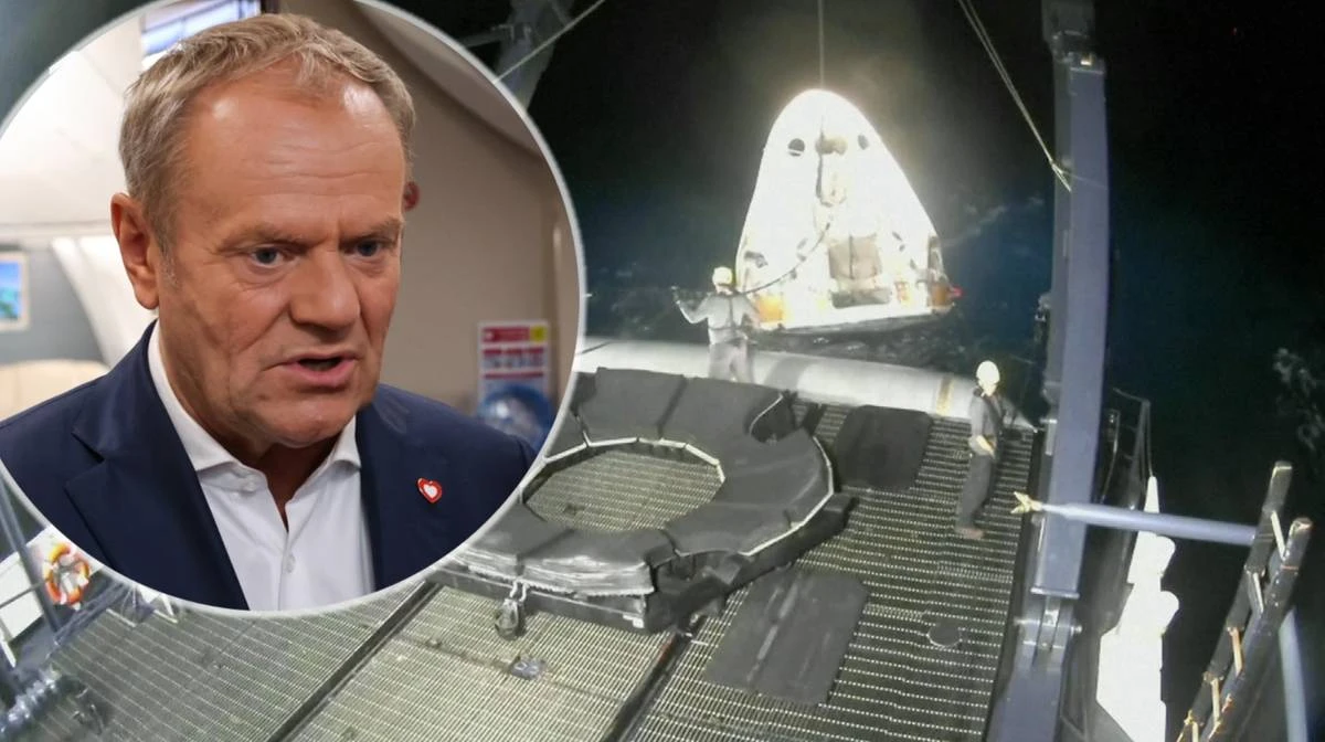 Donald Tusk oglądał lądowanie Dragona. Pokusił się o żart