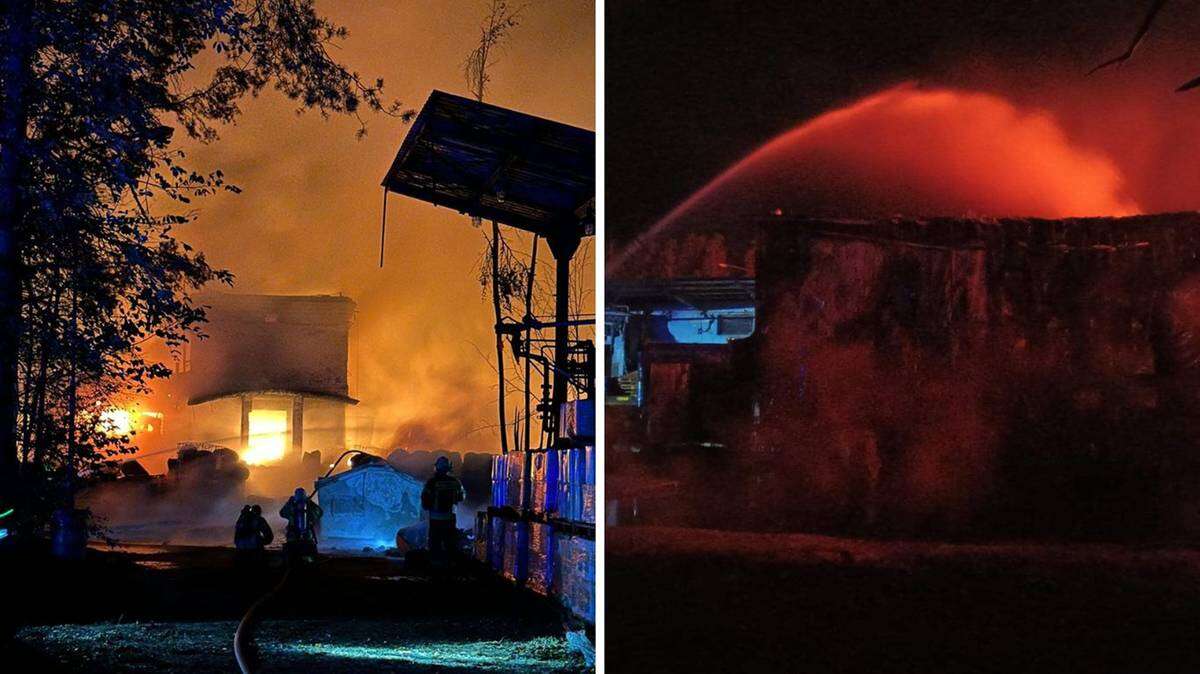 Ogromny pożar w Tomaszowie Mazowieckim. Eksplozje, wysokie płomienie i dym